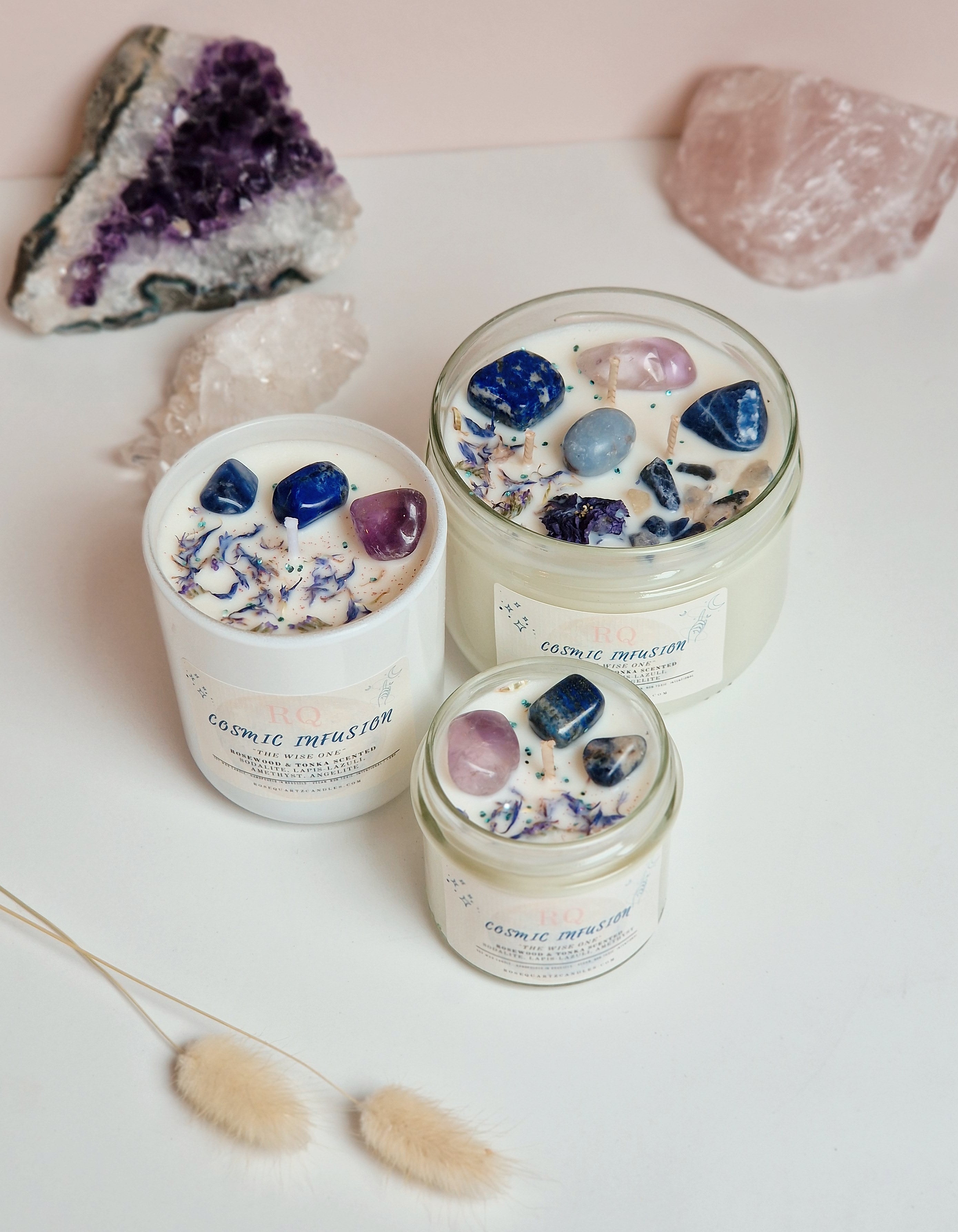 Cosmic infusion Crystal Candle - Small, Medium & XL – Rose Quartz Candles